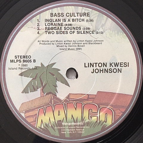 Linton Kwesi Johnson – Bass Culture 1980- 	Reggae Style: Dub Poetry (vinyl) NMint