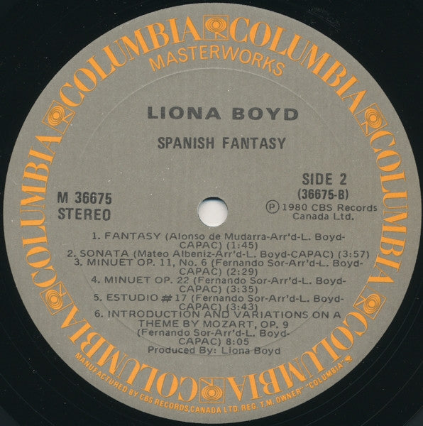Liona Boyd ‎– Spanish Fantasy - 1980 Classical guitar (vinyl)