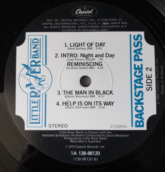 Little River Band ‎– Backstage Pass - 2 lps - 1981 - Country Rock (vinyl