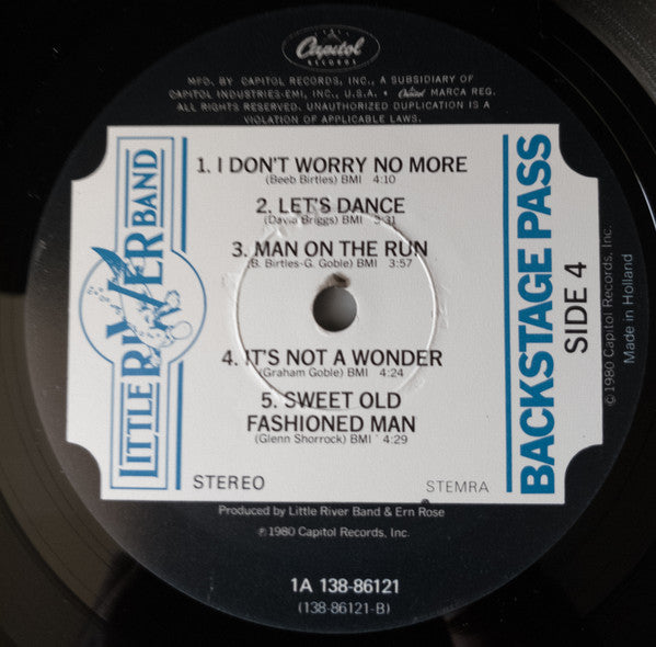Little River Band ‎– Backstage Pass - 2 lps - 1981 - Country Rock (vinyl