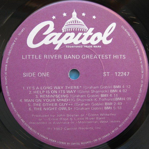 Little River Band ‎– Greatest Hits -1982 - Pop Rock (vinyl)