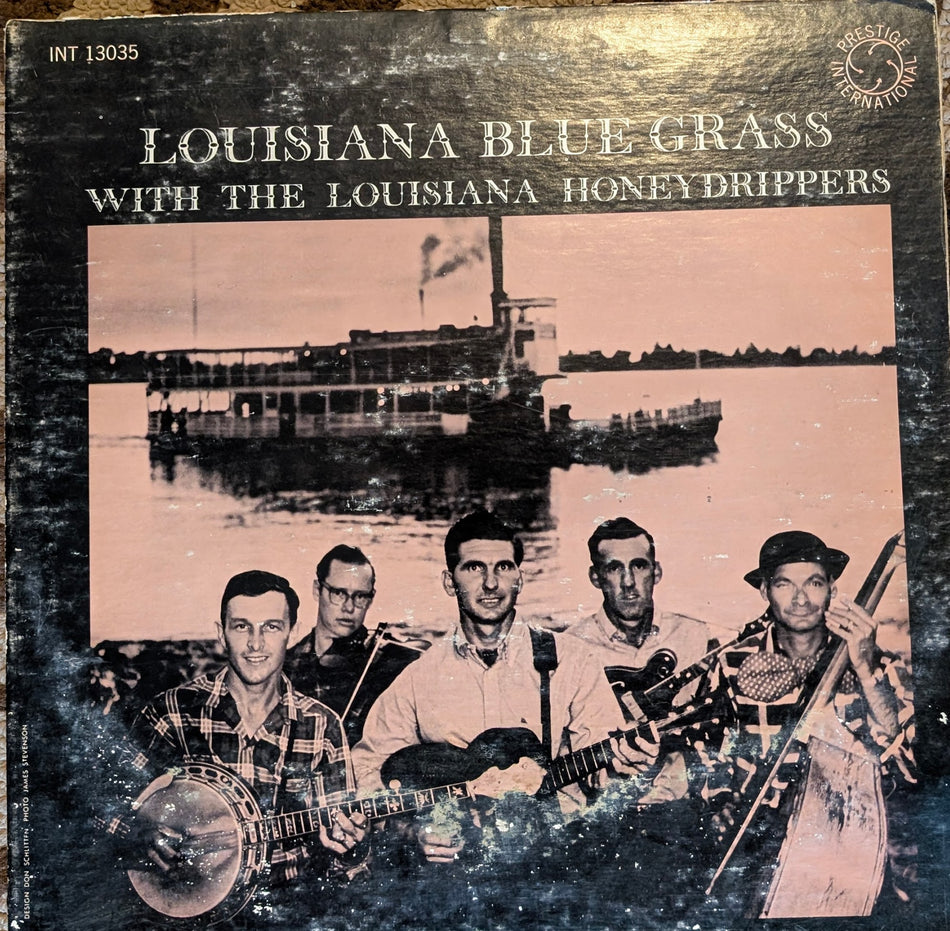 The Louisiana Honeydrippers – Louisiana Blue Grass with The Louisiana Honeydrippers – 1962 – Bluegrass / Country (vinyl lp)  NOTE COVER CONDITION- WATER DAMAGED