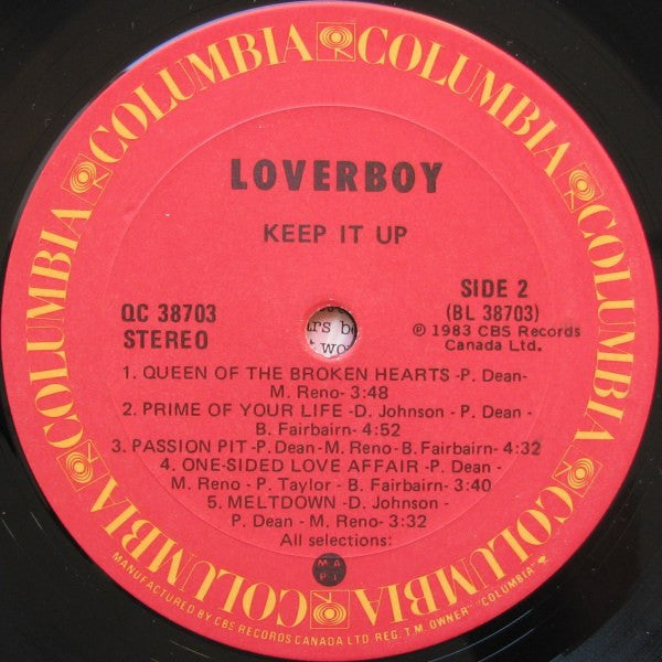 Loverboy ~ Keep It Up -1983 Pop Rock ( vinyl ) NM