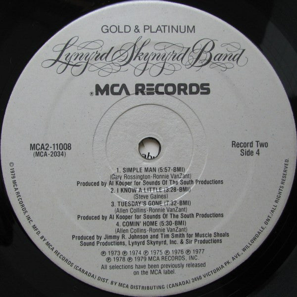 Lynyrd Skynyrd – Gold & Platinum  2lps- 1979-Rock Style: Southern Rock, Classic Rock (Vinyl) cover wear