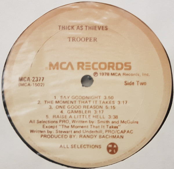 Trooper – Thick As Thieves – 1978 – Rock & Roll (vinyl lp)
