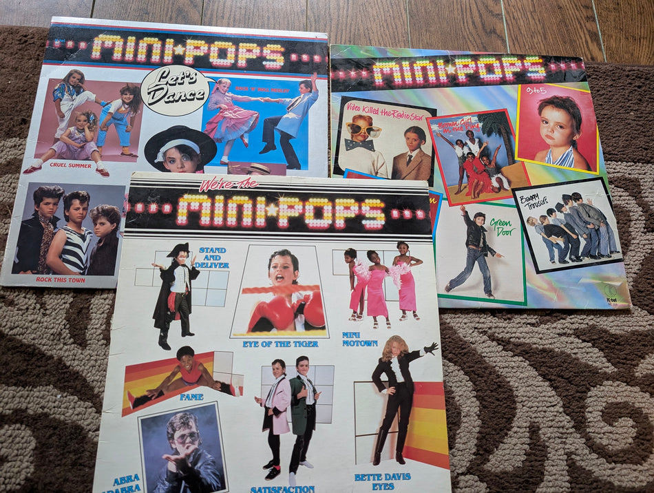 MINI POP RECORD LOT - 3 LPS- 1984 - Pop Novelty ( sold as a lot )