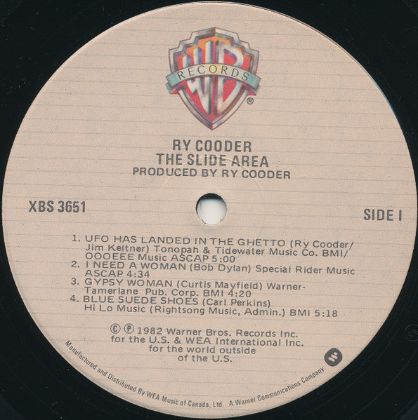 Ry Cooder – The Slide Area – 1982 – Blues Rock (vinyl lp)