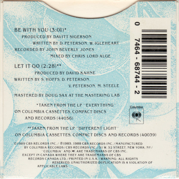 Bangles – Be With You / Let It Go - 1989- Pop Rock (Rock) (Music CD)