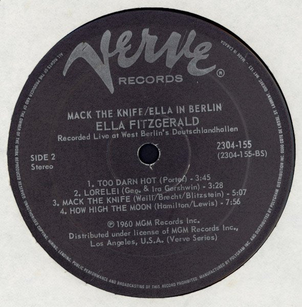 Ella Fitzgerald – Mack The Knife / Ella In Berlin – Vocal (vinyl