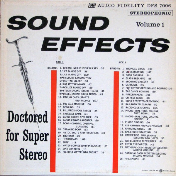 No Artist – Sound Effects Volume 1 – 1960 – Special Effects (vinyl lp)