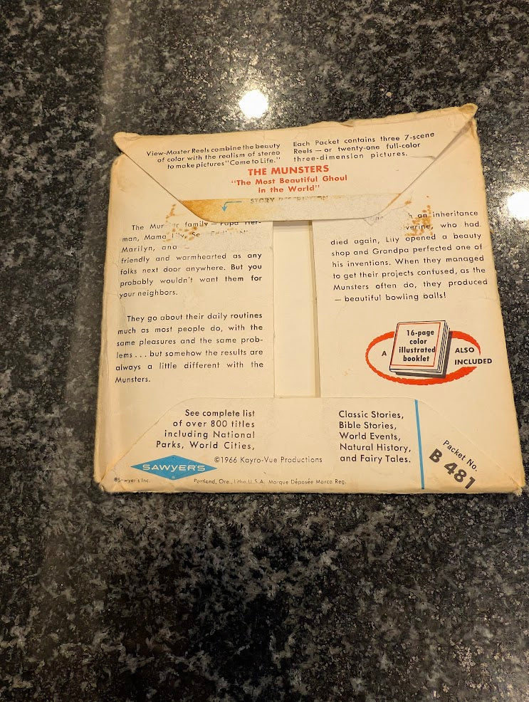 Sawyer's B481 The Munsters TV Show Herman view-master 3 REEL (used) Complete