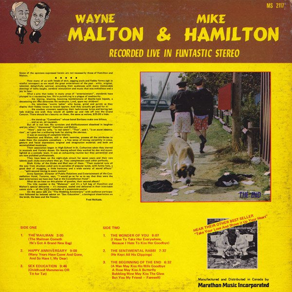 MALTON & HAMILTON – The Maleman ,1973, Comedy/Spoken Word (vinyl)