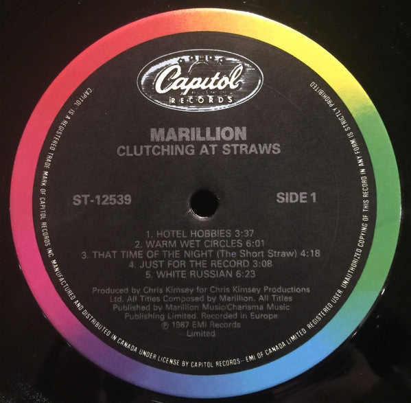 Marillion ‎– Clutching At Straws - 1987- Art Rock, Prog Rock (vinyl) Mint w/ sleeve