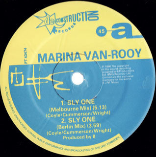 Marina Van-Rooy – Sly One - 1990-	Electronic, House (Uk Import 12 " Single )