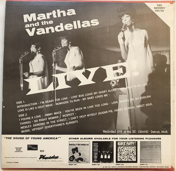 Martha And The Vandellas ‎– Live! - 1967-unk / Soul Style: Soul, Rhythm & Blues (vinyl)