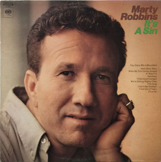 Marty Robbins ‎– It's A Sin - 1969- Country (vinyl)