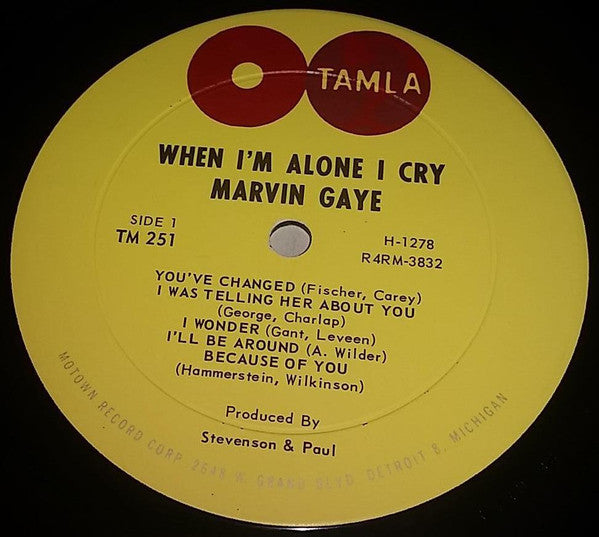 Marvin Gaye – When I'm Alone I Cry 1964- Funk / Soul, Pop Style: Vocal, Ballad, Soul (vinyl) NOTE Cover Condition