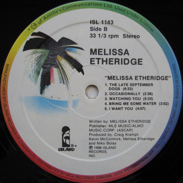 MELISSA ETHERIDGE – Melissa Etheridge ,1988, Rock, Singer-Songwriter (vinyl) Mint