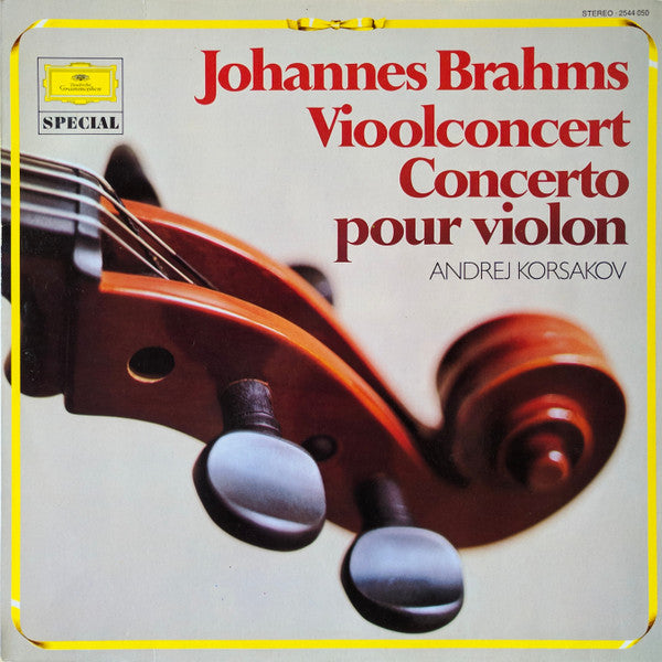Johannes Brahms, Andrei Korsakov – Vioolconcert / Concerto Pour Violon – 1978 – Romantic (vinyl lp)