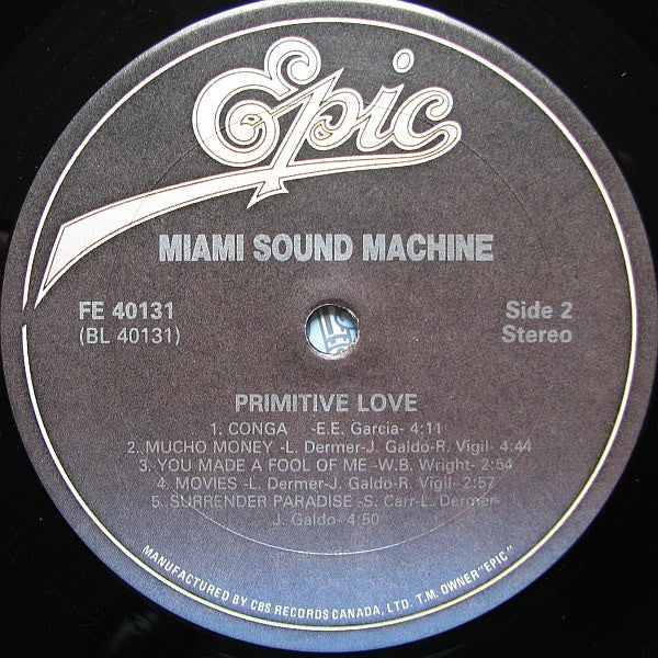 Miami Sound Machine ‎– Primitive Love - Latin, Funk / Soul,Salsa, Cubano (vinyl)
