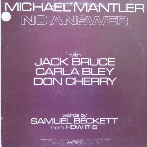 Michael Mantler – No Answer - 1974-Poetry, Avant-garde Jazz (Vinyl)