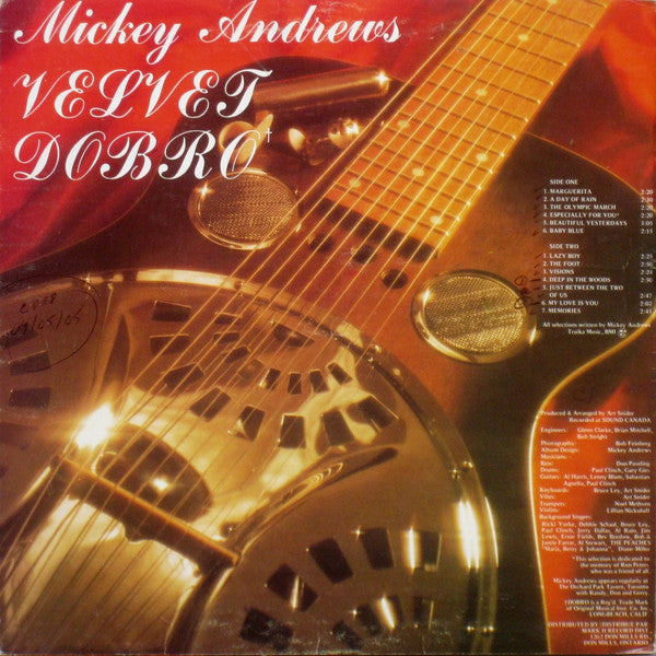 Mickey Andrews – Velvet Dobro – Country / Instrumental / MOR (Near Mint Vinyl)