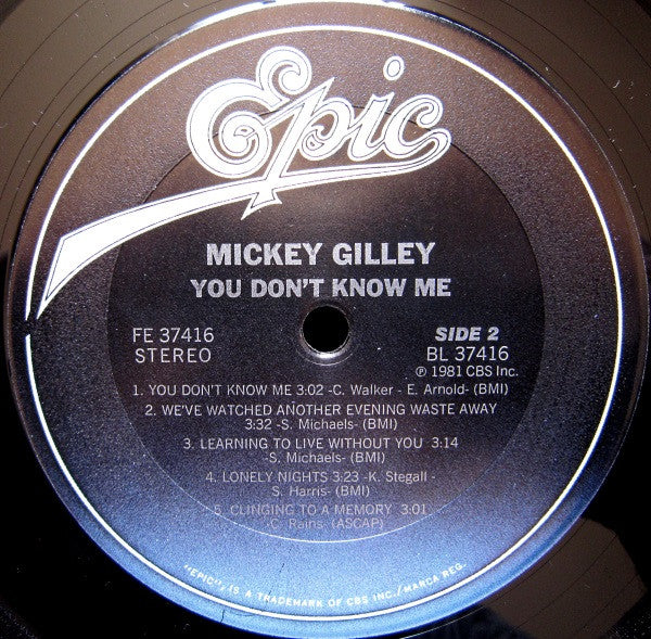 Mickey Gilley – You Don't Know Me - 1981-Country,Folk, World, & Country (Bargain Bin)