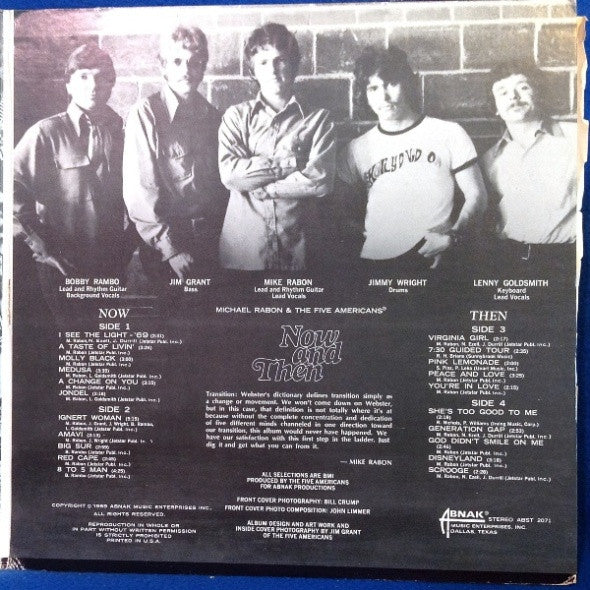 Mike Rabon & The Five Americans – Now And Then 1969-Rock Style: Psychedelic Rock (Rare Vinyl)