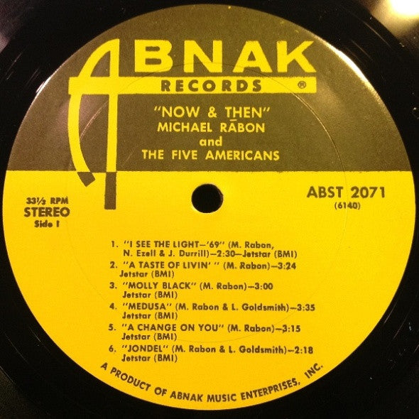 Mike Rabon & The Five Americans – Now And Then 1969-Rock Style: Psychedelic Rock (Rare Vinyl)