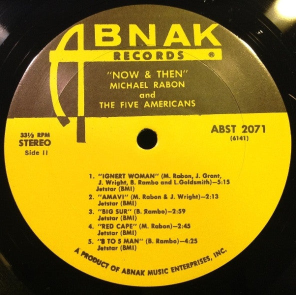 Mike Rabon & The Five Americans – Now And Then 1969-Rock Style: Psychedelic Rock (Rare Vinyl)