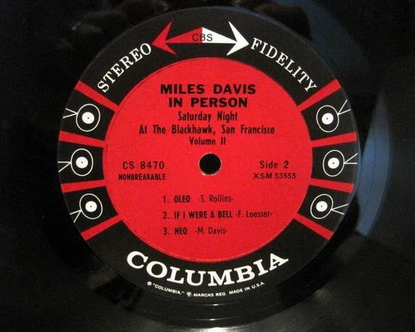Miles Davis – In Person: Saturday Night at the Blackhawk, San Francisco, Volume II – 1961 – Hard Bop / Live Jazz (vinyl) Rare !