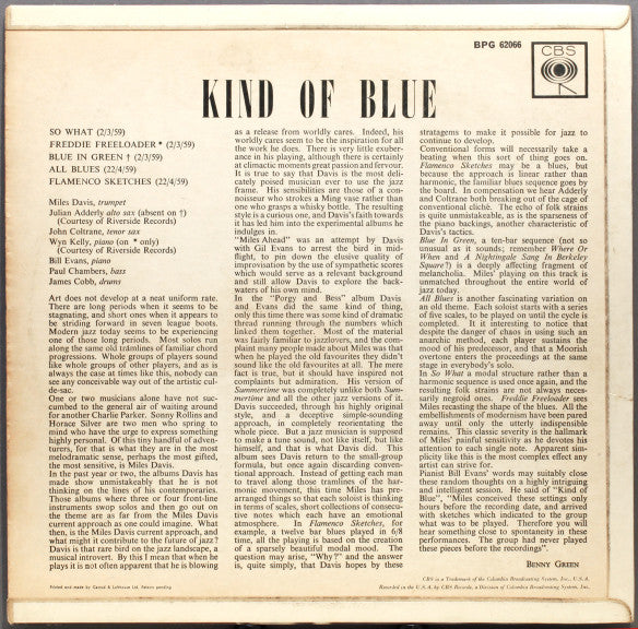 Miles Davis – Kind Of Blue - 1962-Jazz Style:	Modal - (UK ) Clearnce Vinyl - NOTE the Marks & Scuffing