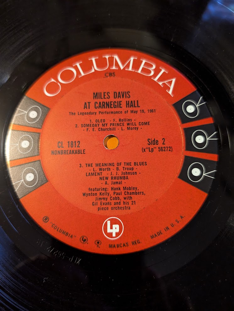 Miles Davis – Miles Davis At Carnegie Hall - 1962-Jazz Style: Hard Bop, Modal ( extremely rare 1st pressing )