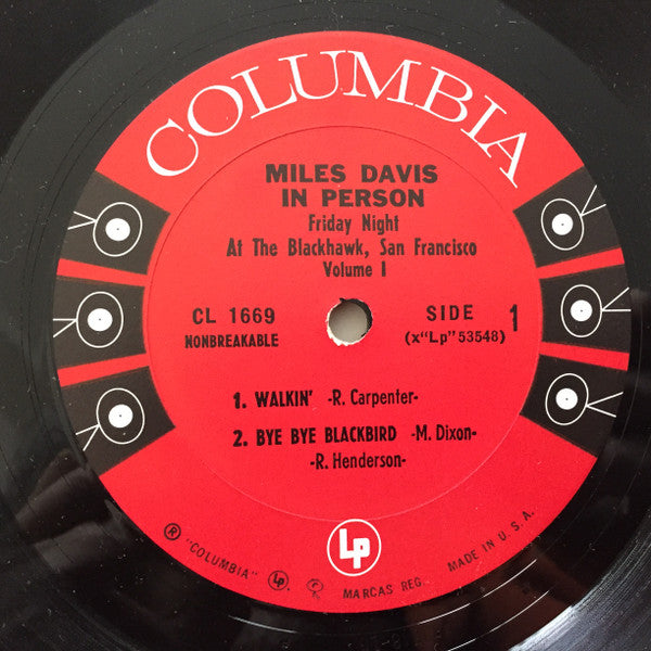 Miles Davis – In Person, Friday Night At The Blackhawk, San Francisco, Volume I -1961 Genre: Jazz  Post Bop, Modal (Rare Vinyl)