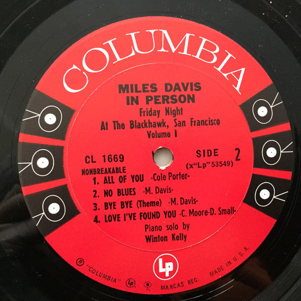 Miles Davis – In Person, Friday Night At The Blackhawk, San Francisco, Volume I -1961 Genre: Jazz  Post Bop, Modal (Rare Vinyl)