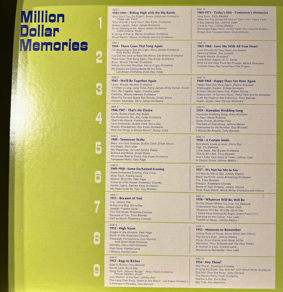 Million Dollar Memories - 9 lp set Reader's Digest 1971-Jazz, Pop, Stage & Screen Style: Swing, Vocal (Vinyl) NM