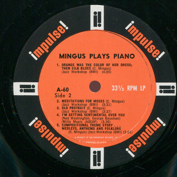Charles Mingus – Mingus Plays Piano – 1964 – Avant-Garde / Solo Jazz Piano (vinyl) very rare