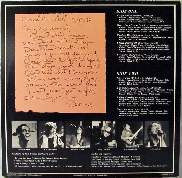 Mitch Ryder How I Spent My Vacation - 1978-	Rock & Roll, Blues Rock (Vinyl)