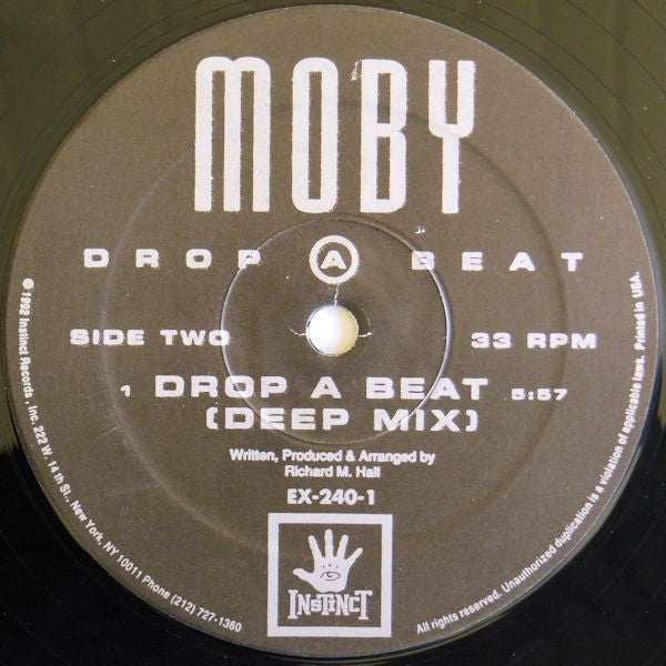 Moby – Drop A Beat - 1982-Electronic Style: Hardcore, Techno, House - Vinyl, 12", 33 ⅓ RPM