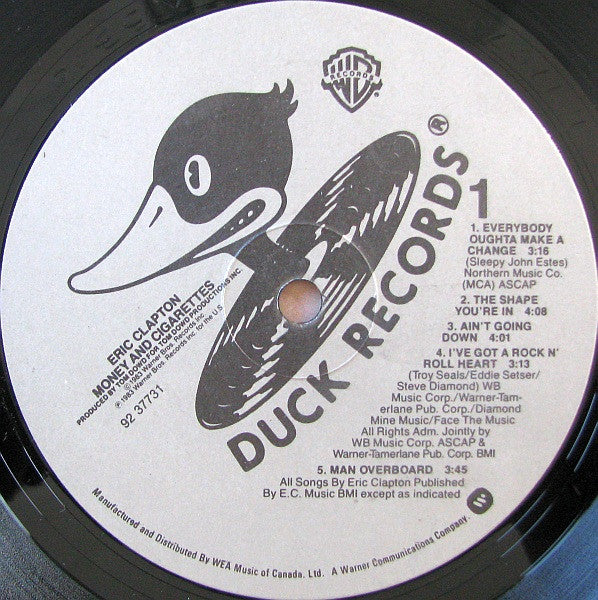 Eric Clapton ‎– Money And Cigarettes -1983 classic rock (vinyl) Near Mint