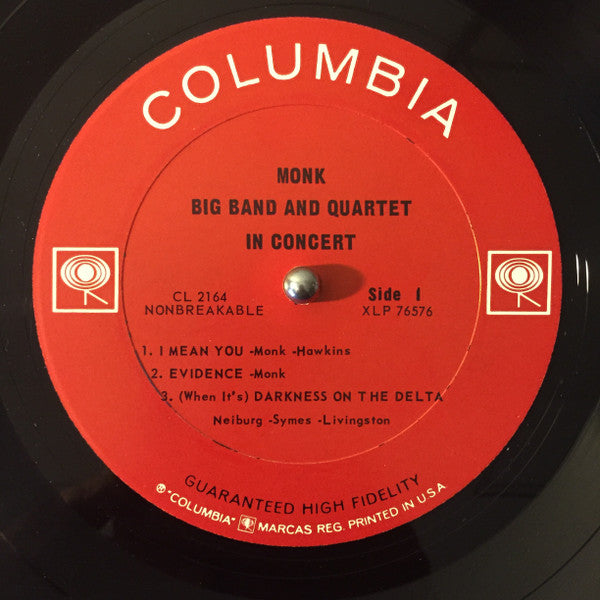 Thelonious Monk – Big Band and Quartet in Concert – 1964 – Live Jazz / Post-Bop  (vinyl)