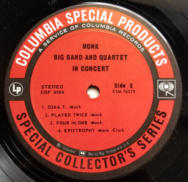 Thelonious Monk – Big Band and Quartet in Concert – 1964 – Live Jazz / Post-Bop  (vinyl) SEALED COPY