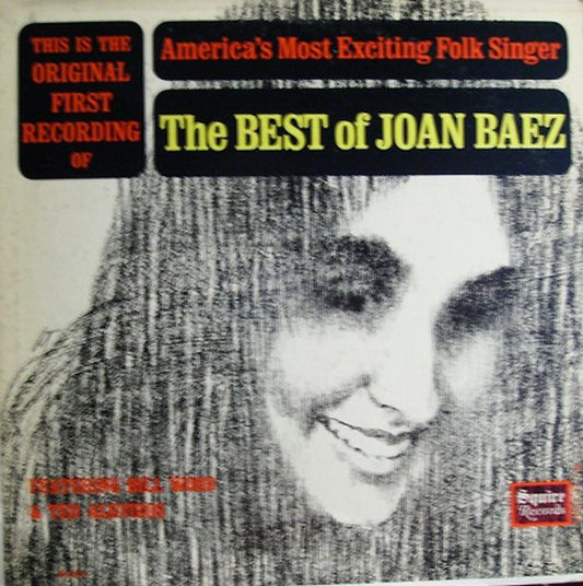 Joan Baez Featuring Bill Wood & Ted Alevizos – The Best Of Joan Baez- 1963- Blues Rock, Country Rock, Folk (Rare Vinyl)