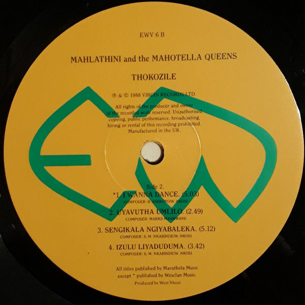 Mahlathini And The Mahotella Queens – Thokozile - 1988-Folk,African (vinyl)