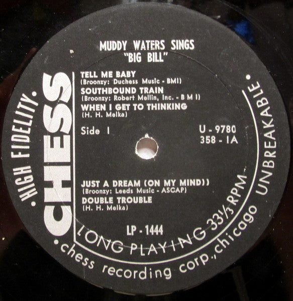 Muddy Waters – Muddy Waters Sings "Big Bill" Country Blues, Chicago Blues, Delta Blues ( VERY RARE VINY L) Near Mint