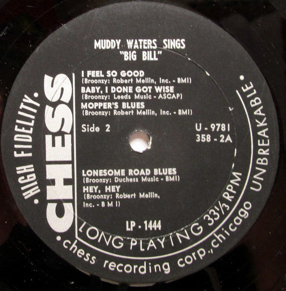 Muddy Waters – Muddy Waters Sings "Big Bill" Country Blues, Chicago Blues, Delta Blues ( VERY RARE VINY L) Near Mint