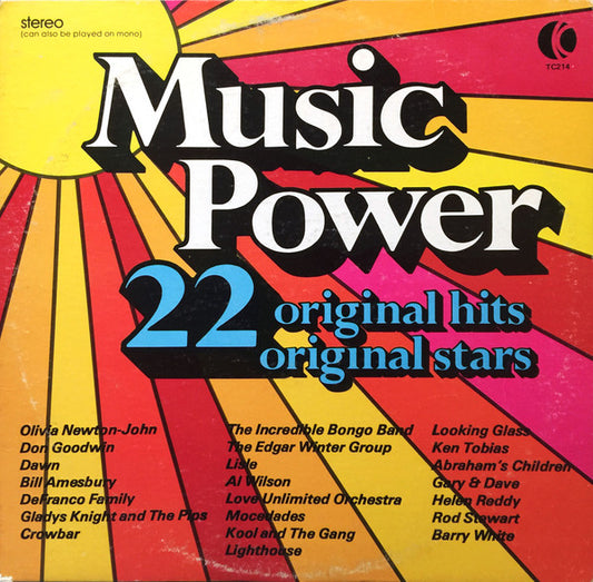Music Power -1974 -Rock, Funk / Soul, Pop Rock, Soul, Soft Rock (Vinyl) The Edgar Winter Group , Crowbar, Kool & The Gang +