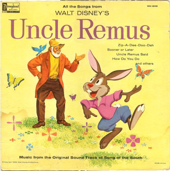 Various – Walt Disney's Uncle Remus (Music From The Original Sound Track Of Song Of The South) – Children's / Stage & Screen (vinyl lp)