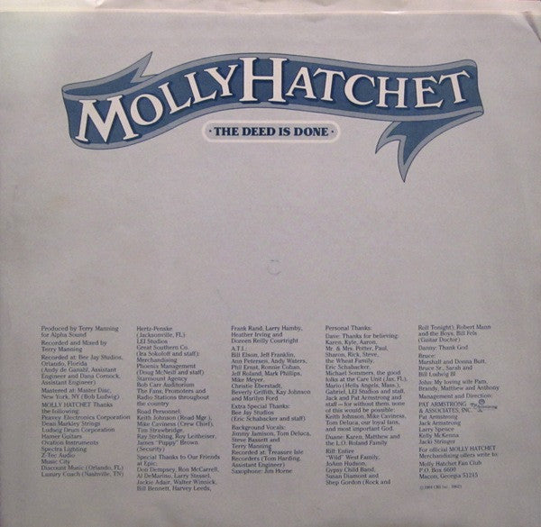 Molly Hatchet – The Deed Is Done – 1984 – Blues Rock / Rock & Roll / Hard Rock (vinyl lp)