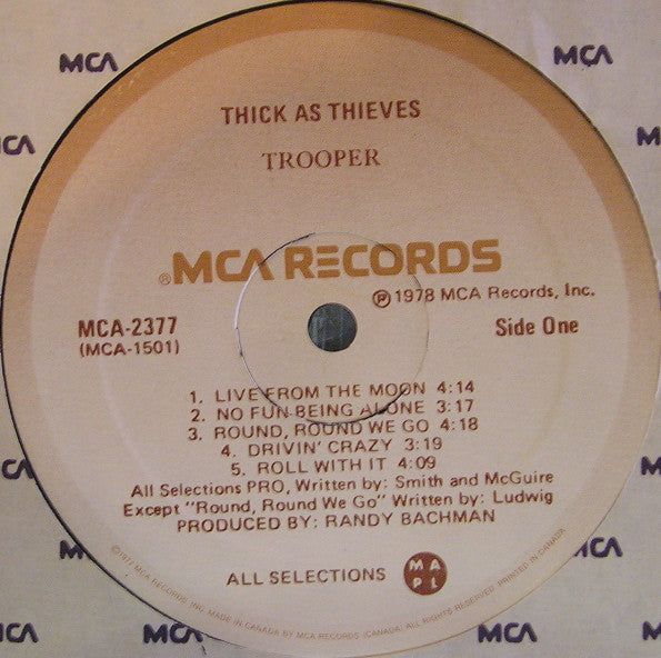 Trooper – Thick As Thieves – 1978 – Rock & Roll (vinyl lp)